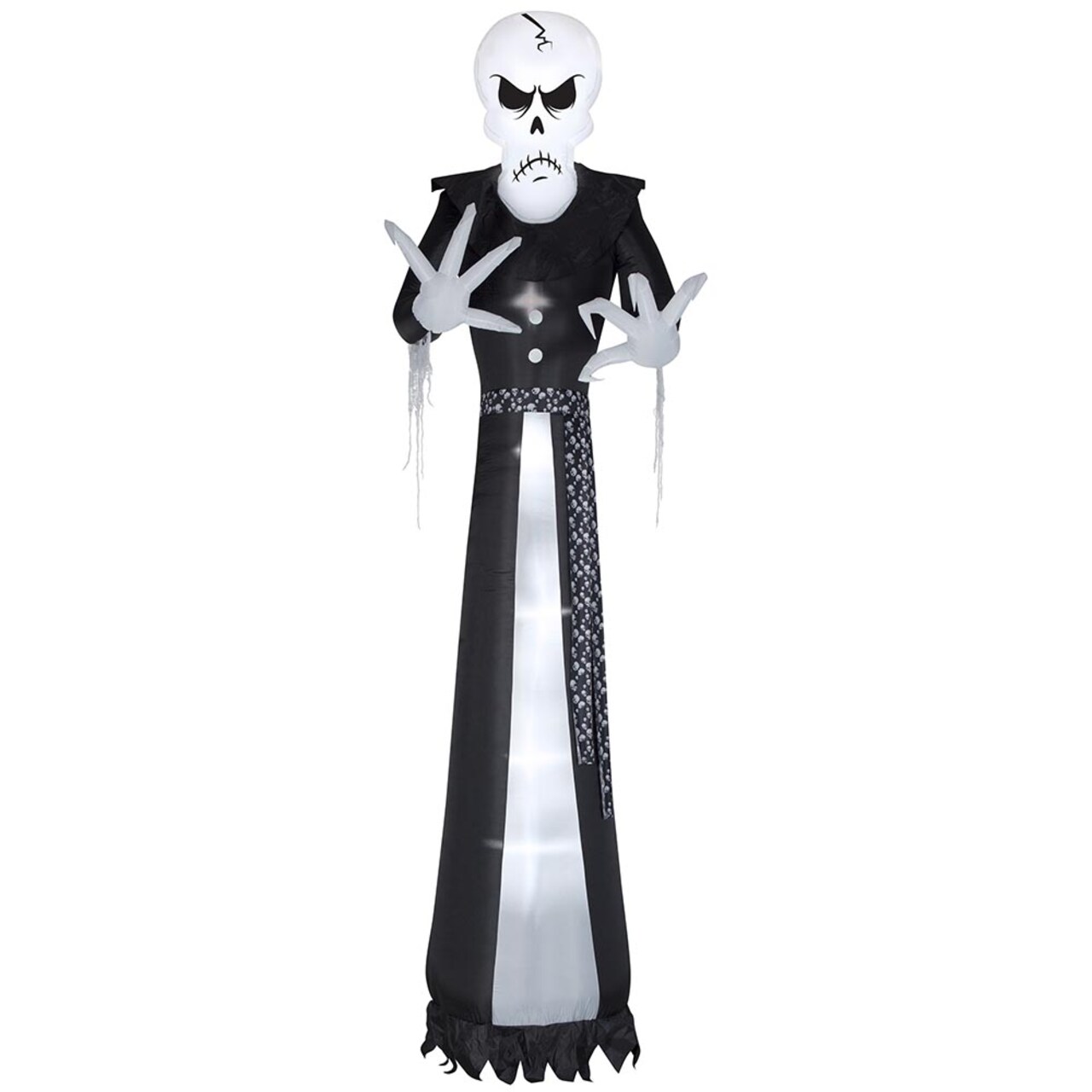 12' Gemmy Airblown Inflatable Halloween Dapper Skull Ghoul 225073